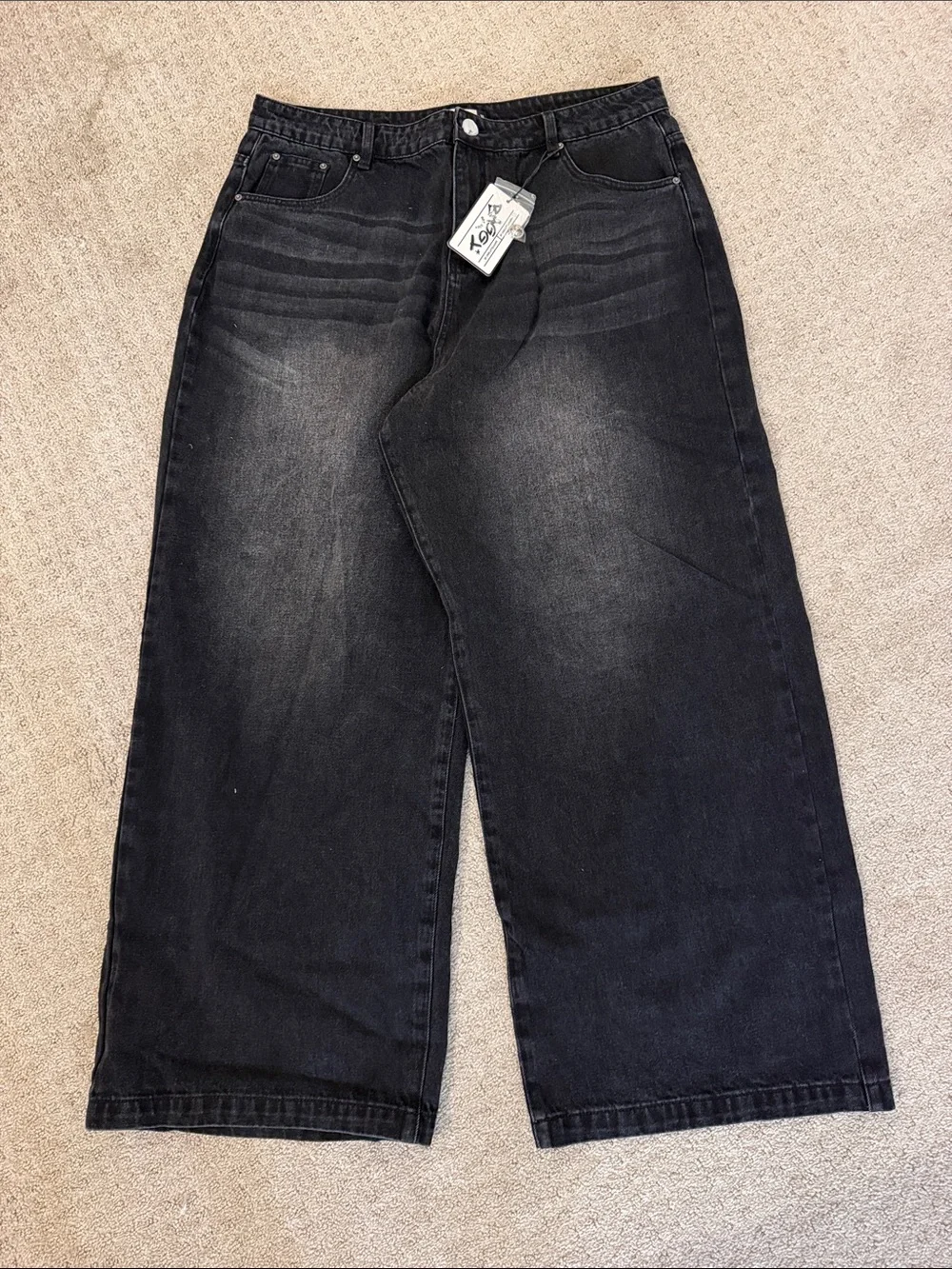 Baggy Clothing US Black Men's Baggy Skater Y2K Jeans - XL